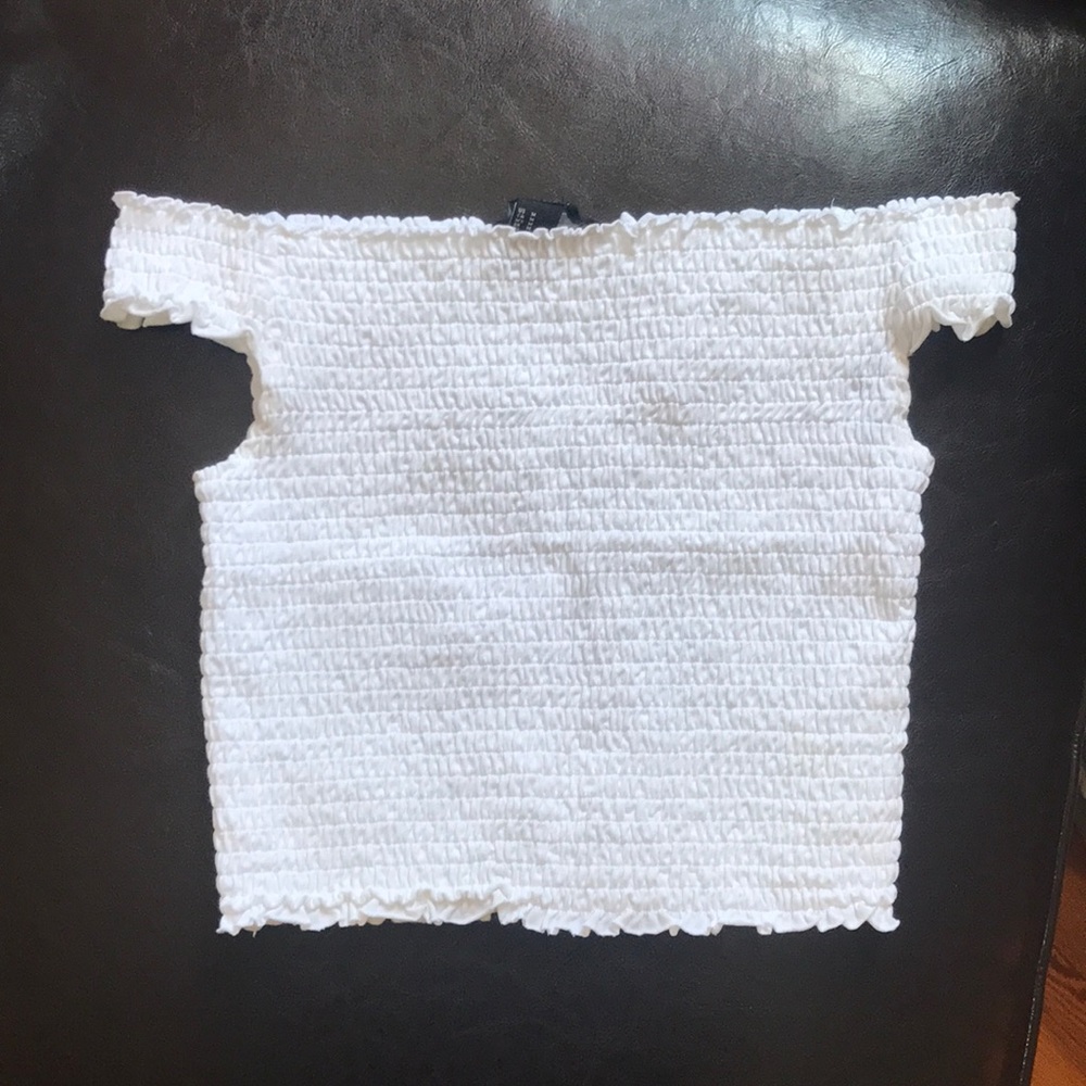 Forever 21 Smocked Off the Shoulder Shirt